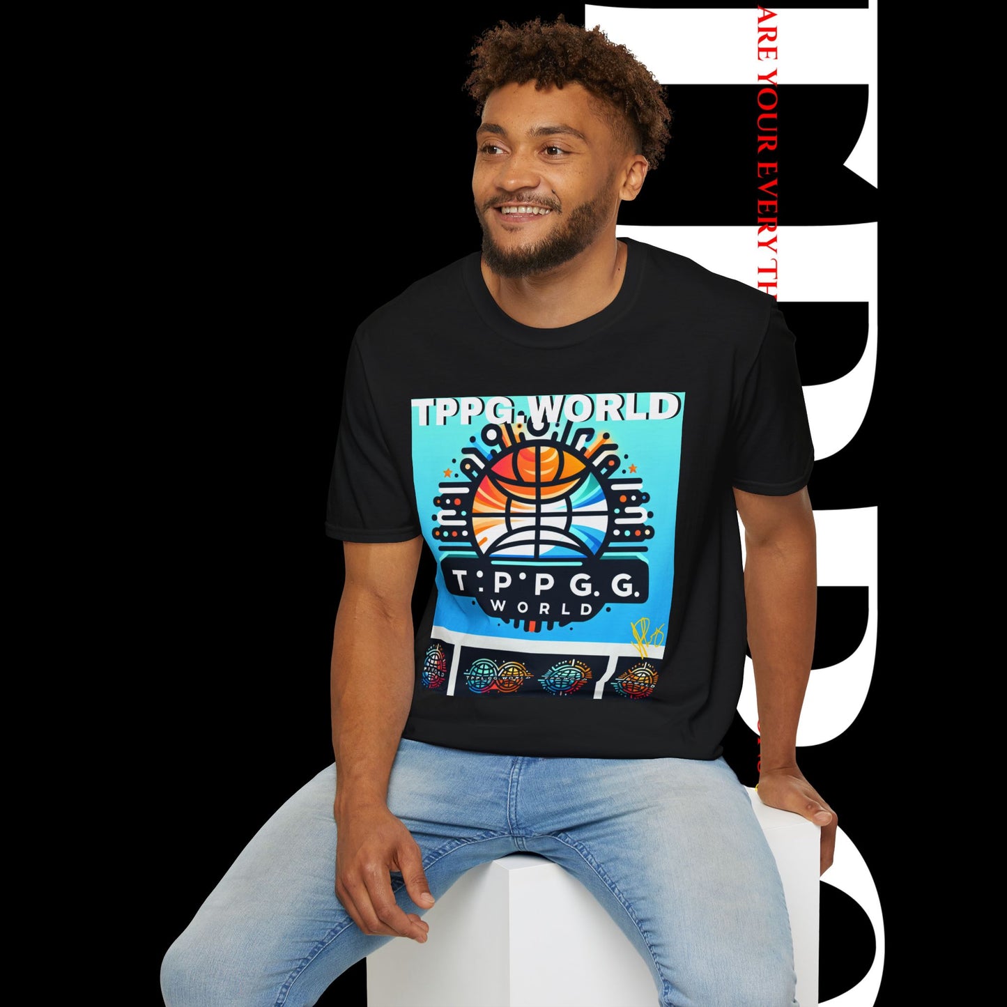 Unique Colorful Tee/T-Shirt - 'TPPG.WORLD' Design'TPPG.WORLD' Design