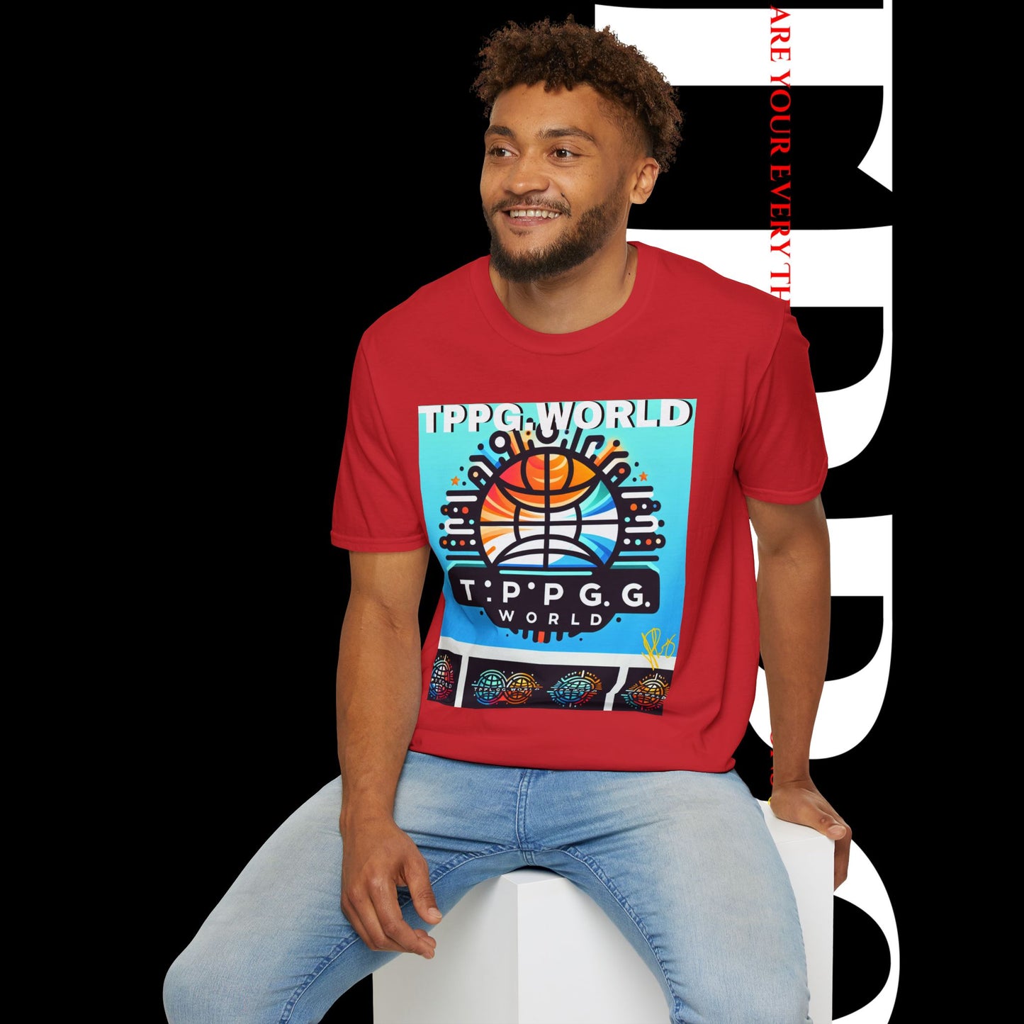 Unique Colorful Tee/T-Shirt - 'TPPG.WORLD' Design'TPPG.WORLD' Design
